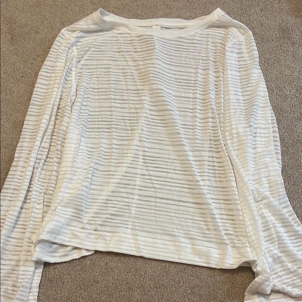 Striped White Long Sleeve Top